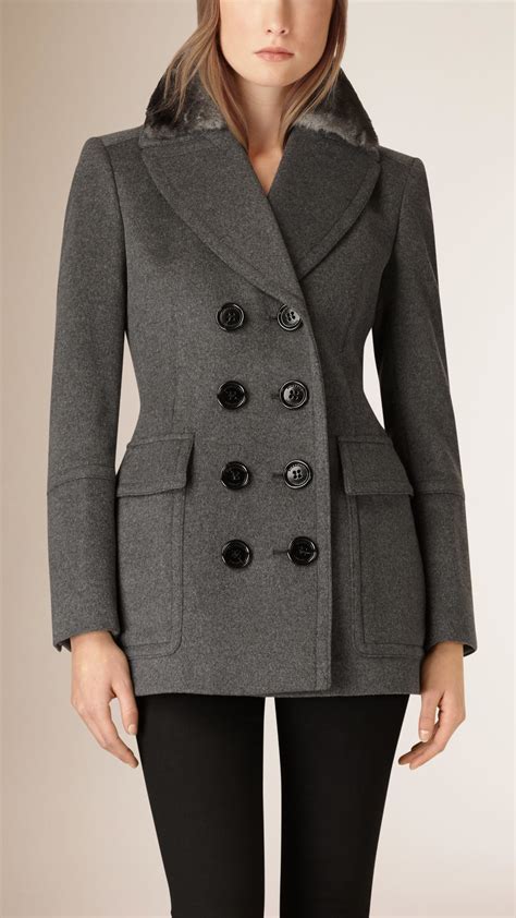 burberry cashmere coat grey